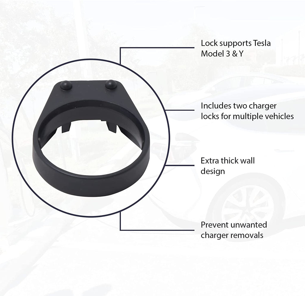 Tesla Model 3, Y Charger Lock for J1772 Adapter, 2-Pack