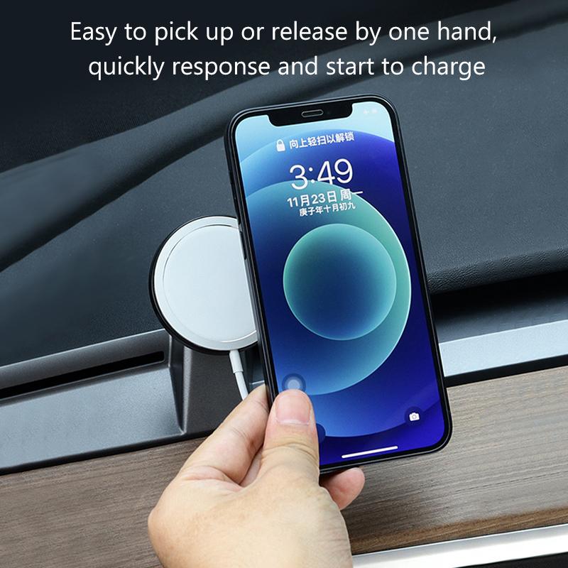 Tesla Model 3, Y, Wireless Dash Cell Phone / Charger Mount, iPhone 12