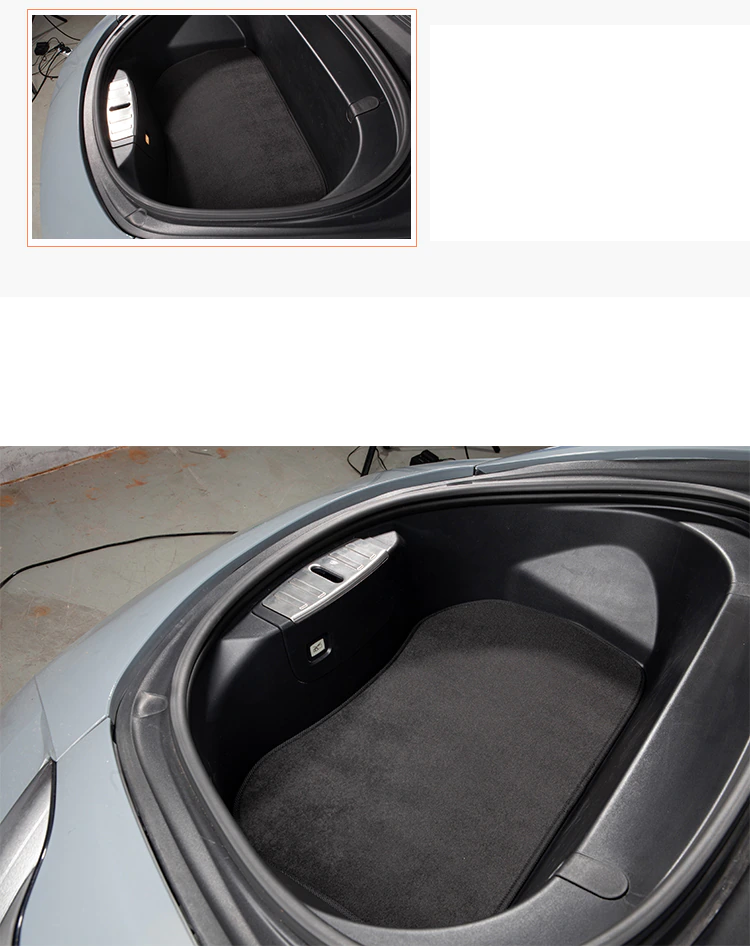 Tesla Model 3 Front Trunk / Frunk Carpet Cargo Mat, Non-Slip, Black, 2017-2021