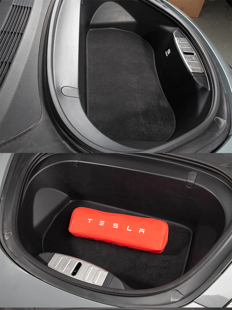 Tesla Model 3 Front Trunk / Frunk Carpet Cargo Mat, Non-Slip, Black, 2017-2021