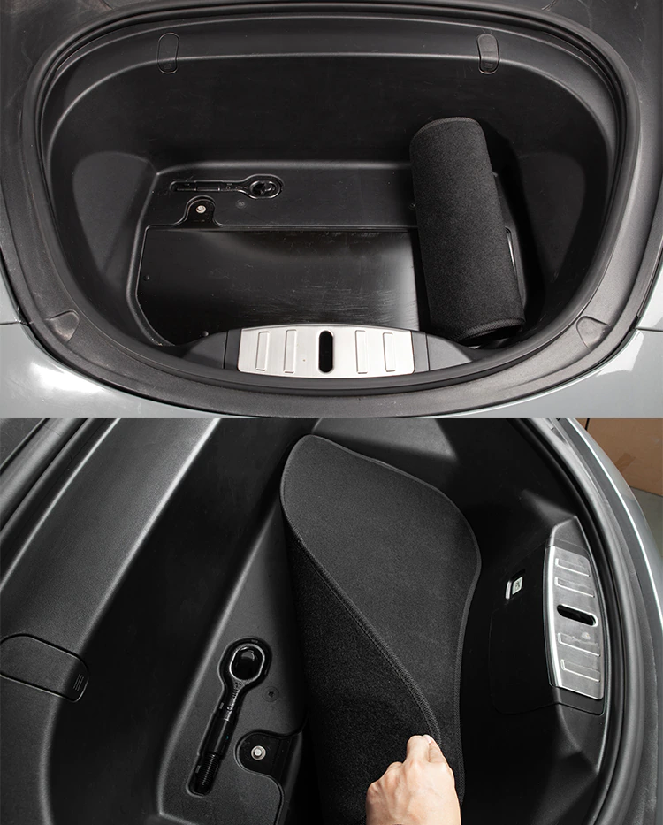 Tesla Model 3 Front Trunk / Frunk Carpet Cargo Mat, Non-Slip, Black, 2017-2021