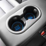 Tesla Model 3 Cup Holder Coaster Inserts, 3 Pcs Set, Blue, 2017-2021