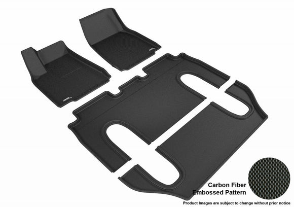 Tesla Model X 6-Seater Maxpider Kagu Full Floor Mat Set, Black, 2016-2021