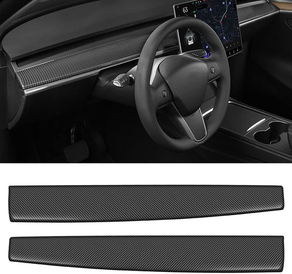 Tesla Model 3, Y Dashboard Cap Cover, ABS, Black Matte Carbon Fiber, 2017-2022