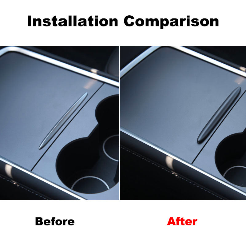 Tesla Model 3, Y, Center Console Slide Button Cover, Matte Gray