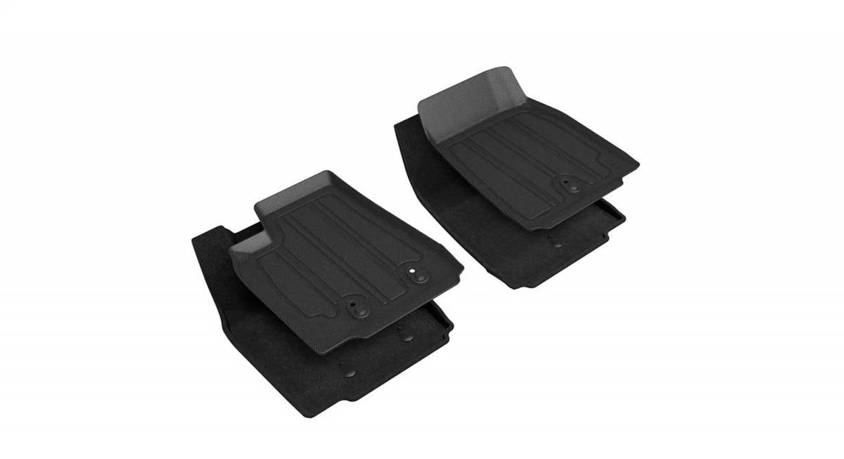 Tesla Model X 3D MAXpider Elegant Hybrid 1st Row Floormats, Black, 2016-2021