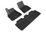 Tesla Model Y Floor Mats, 3D MAXpider Elitect 1st & 2nd Row, Black, 2020-2021