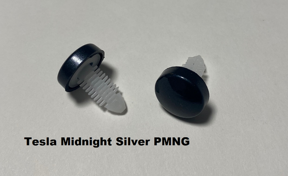 Tesla Model S, 3, X, Y Front Bumper Painted License Plate Hole Cover Plugs, Midnight Silver PMNG
