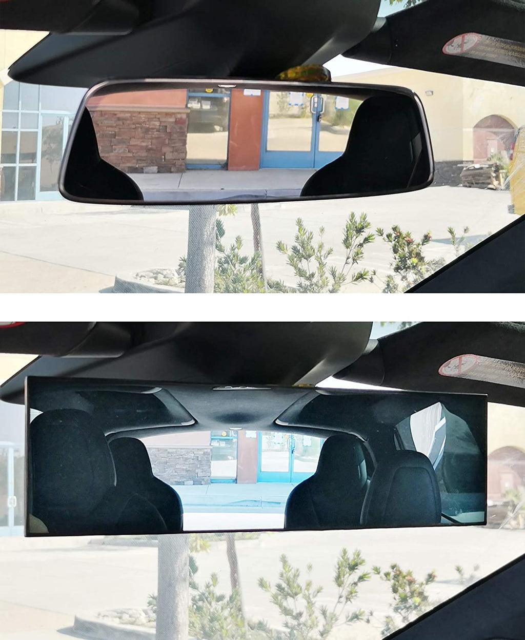 Tesla Model S, 3, X, Y, Inside Rear View Mirror, Wide Angle View Anti-Glare Blue Tint Curve mirror