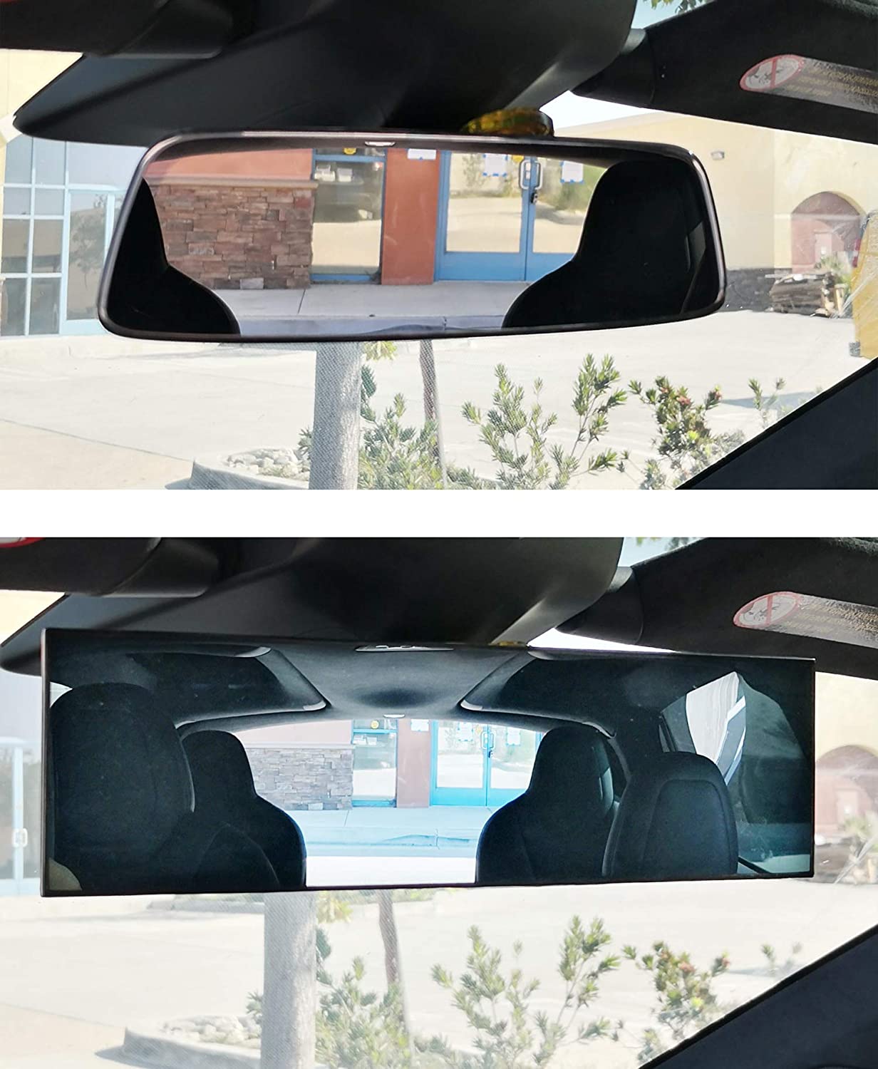 Tesla Model S, 3, X, Y, Inside Rear View Mirror, Wide Angle View Anti-Glare Blue Tint Curve mirror