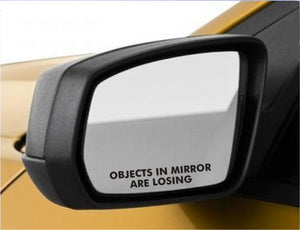 Smart Car Fortwo Outside Rear View Mirror Decal 4" "Objects In Mirror Are Losing" X2