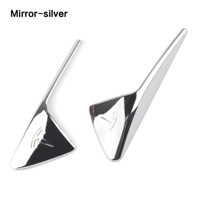 Tesla Model 3, S, X, Y, Silver Mirror Chrome Side Fender Camera Vent Cover Trim