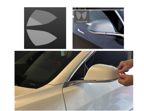 Tesla Model 3 Outside Rearview Mirror Clear TPU Protection Film, Pre-Cut, 2017-2021