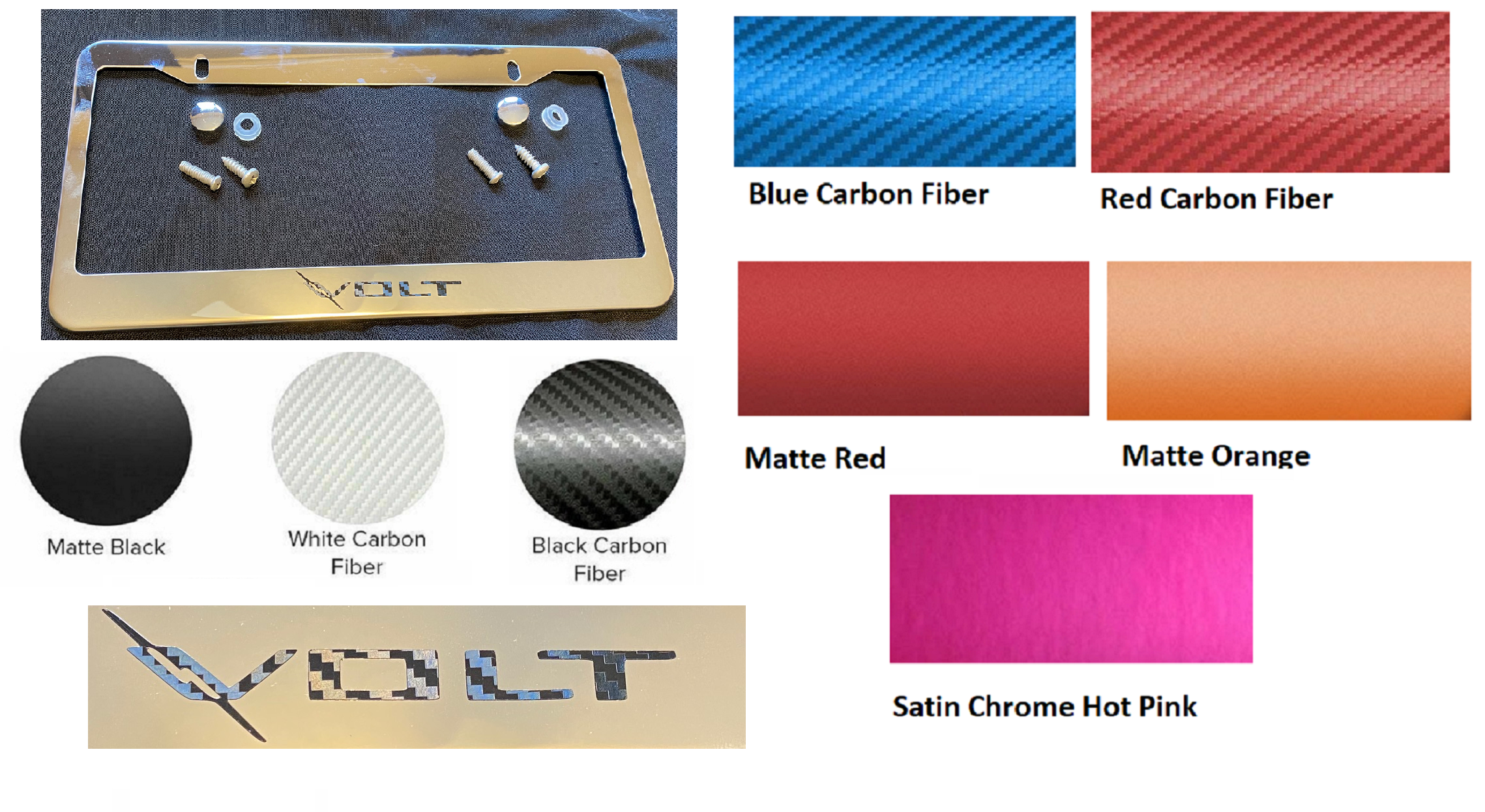 Chevy Volt Stainless Steel License Plate Frame W/ Logo, 2011-2019