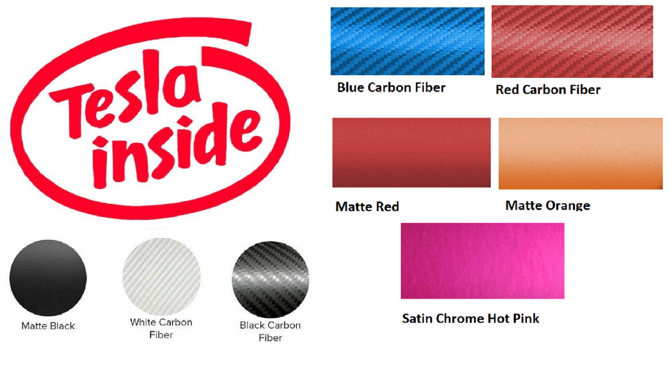 Tesla Logo Vinyl Decal "Tesla Inside", Many Colors