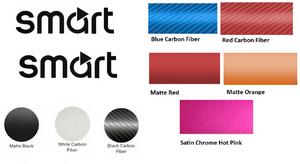 Smart Car Fortwo Inside Door Handle Decal Set, Many Colors