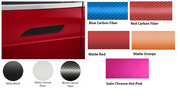 Tesla Model S Door Handle Decal Wrap, 4pc Set, Many Colors