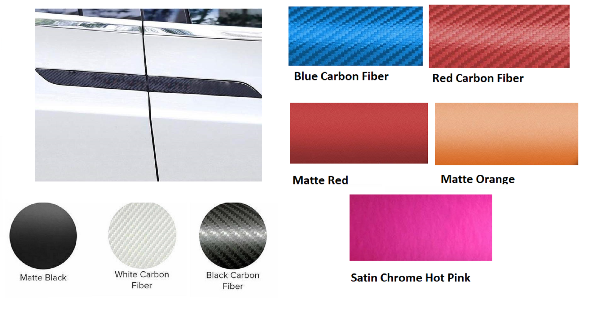 Tesla Model X Door Handle Decal Wrap, 4pc Set