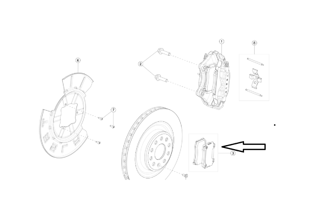 Tesla Model S Brembo Rear Brake Pads, 2012-2018