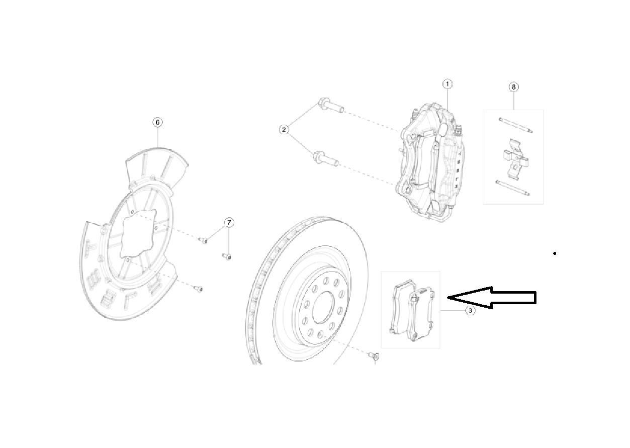Tesla Model S Brembo Rear Brake Pads, 2012-2018