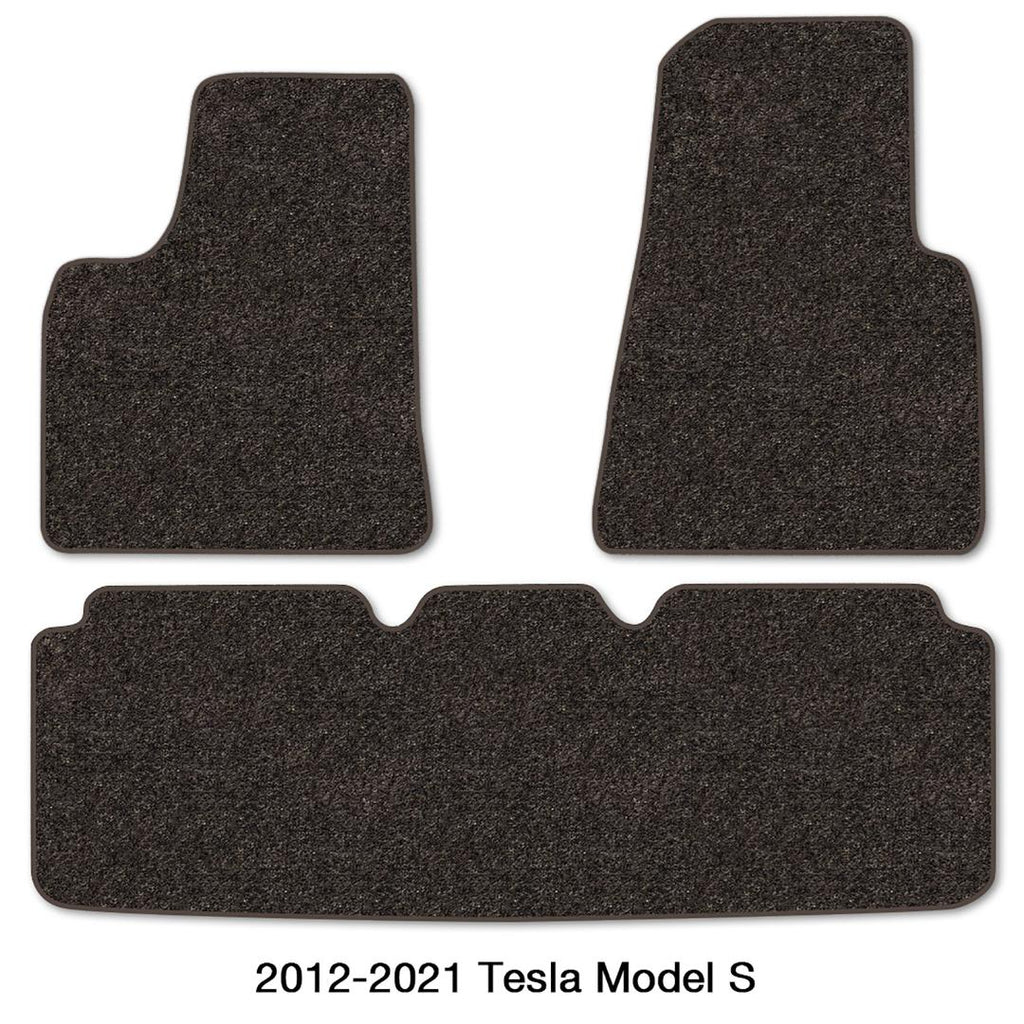 Tesla Model S Carpet Floor Mats, Front & Rear Full Set, Custom Fit, 2012-2021