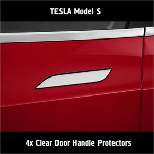 Tesla Model S Door Handle Protection Clear Decal Wrap, 4pc Set
