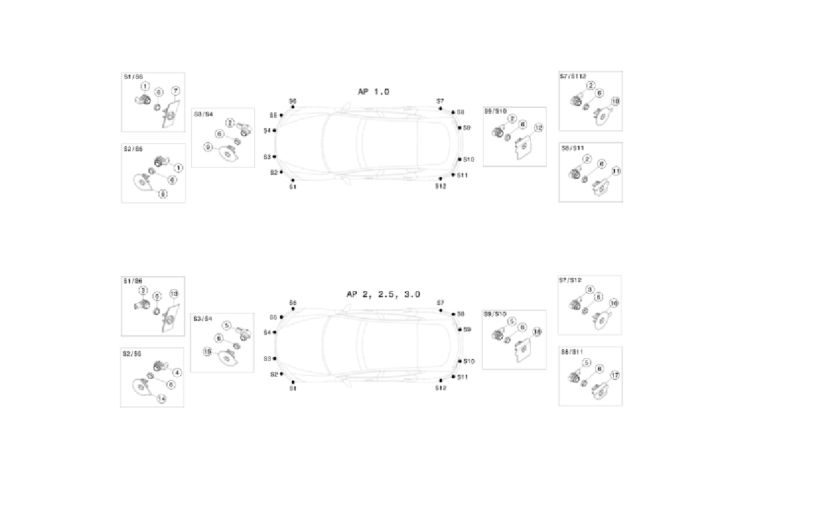 Tesla Model S Rear Bumper Park Assist Sensor Retainer, Right Rear S7,