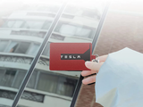 Tesla Model Y Key Card Holder, Red Leather, 2020-2022