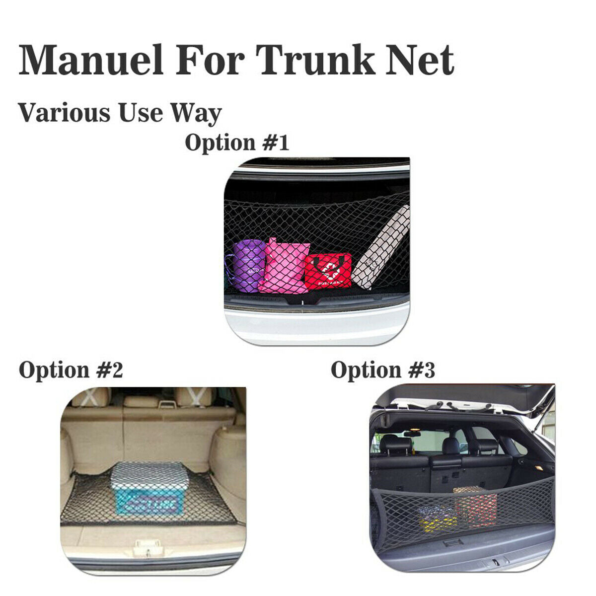 Chevy Volt Trunk Cargo Net Storage Organizer, 2011-2019