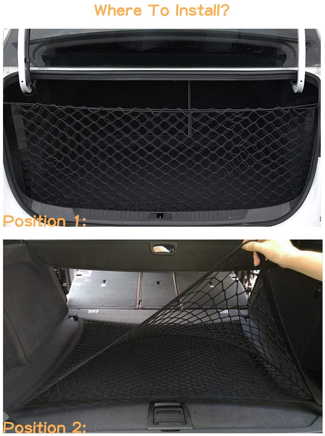 Tesla Model S, 3, X, Y Trunk Cargo Net, Rear, (Envelope Style)