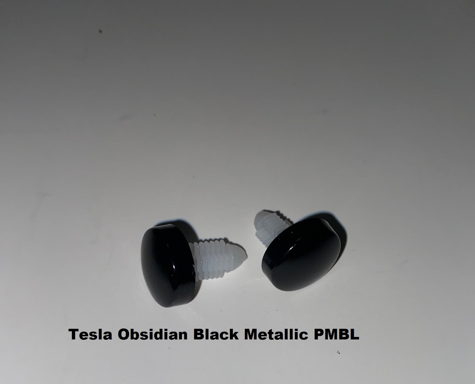 Tesla Model S, 3, X, Y Front Bumper Painted License Plate Hole Cover Plugs, Obsidian Black Metallic PMBL