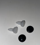 Tesla Model S, 3, X, Y Front Bumper Painted License Plate Hole Cover Plugs, Obsidian Black Metallic PMBL