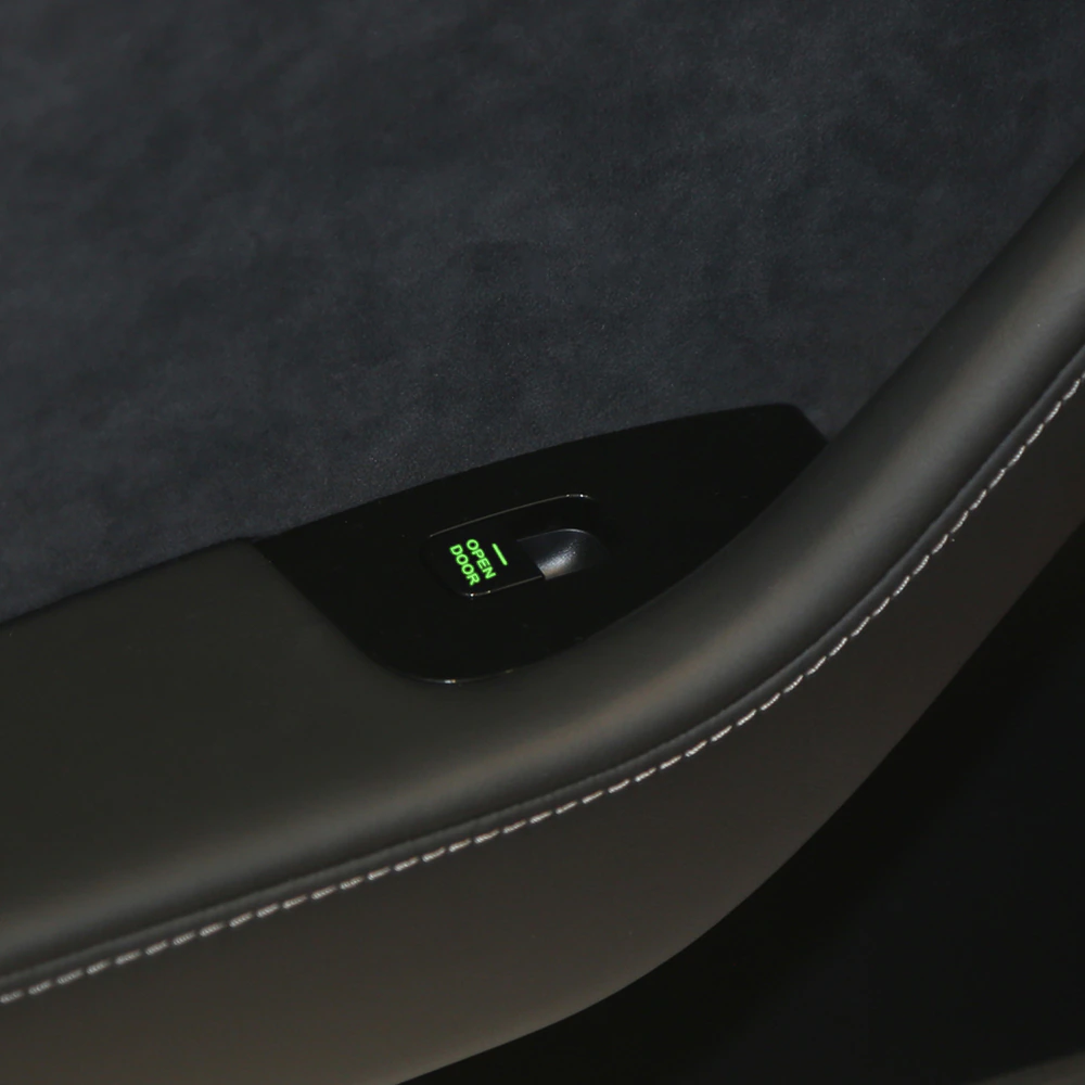 Tesla Model 3, Y, Interior Door Open Words Exit Stickers Decal Set, Reflective, Glow In The Dark