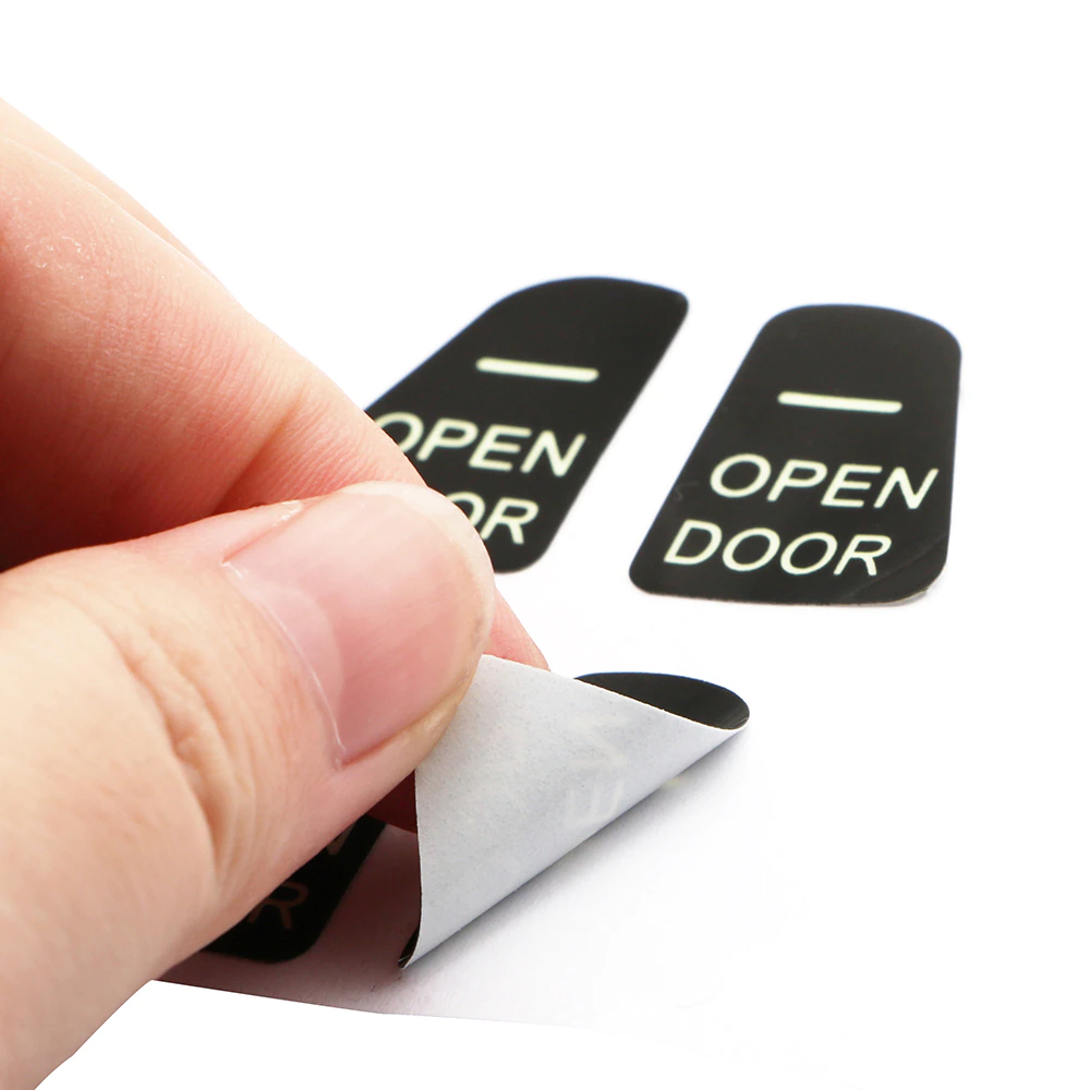 Tesla Model 3, Y, Interior Door Open Words Exit Stickers Decal Set, Reflective, Glow In The Dark