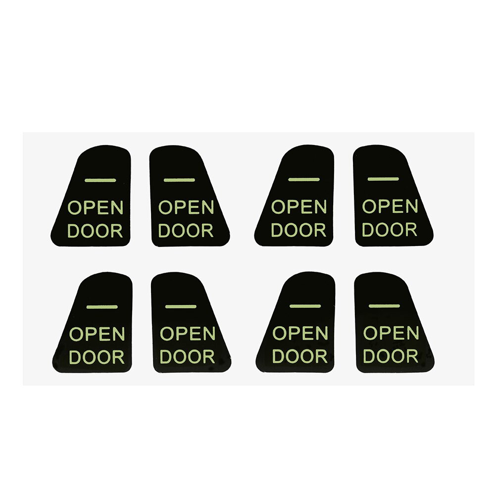 Tesla Model 3, Y, Interior Door Open Words Exit Stickers Decal Set, Reflective, Glow In The Dark