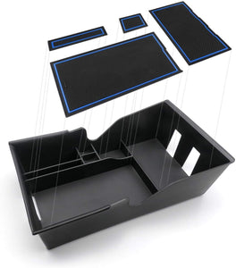 Tesla Model 3, Y, Center Console Organizer Storage Box W/ Rubber Mats, 2017-2020