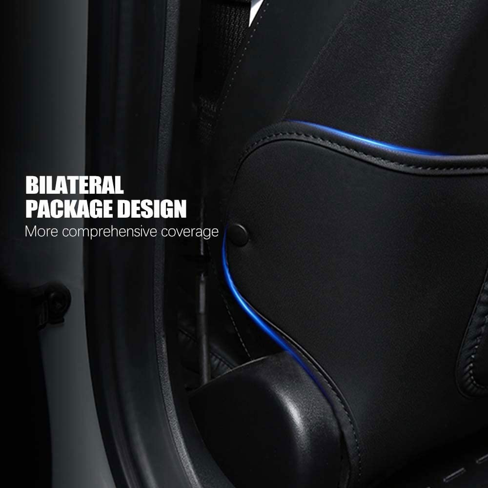 Tesla Model 3, Y Seat Back Protector Kick Pads, Vegan Leather, Black