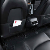 Tesla Model 3, Y Seat Back Protector Kick Pads, Vegan Leather, Black