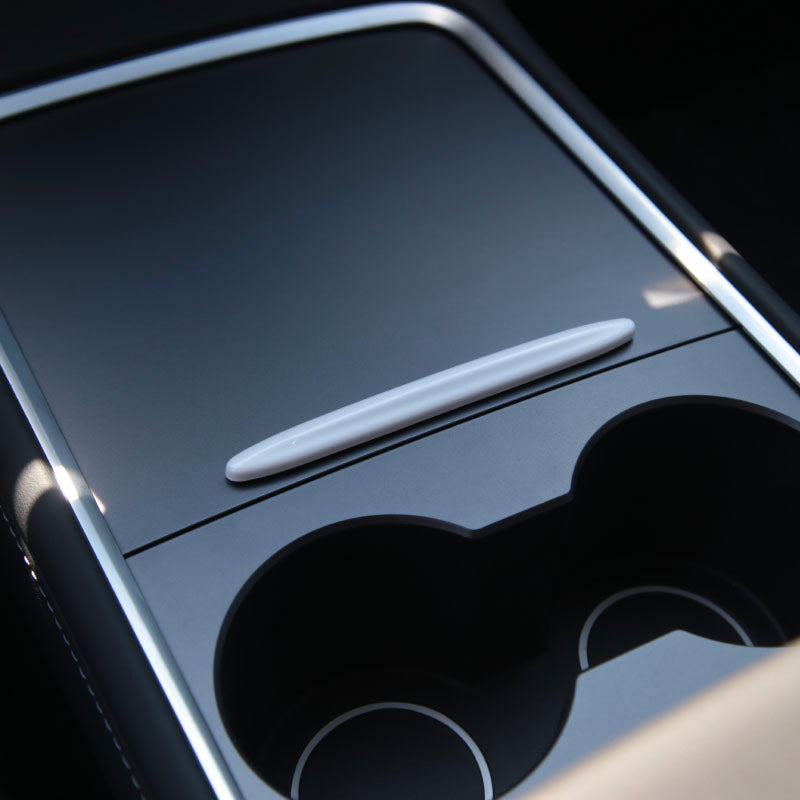 Tesla Model 3, Y, Center Console Slide Cover Button, Pearl White