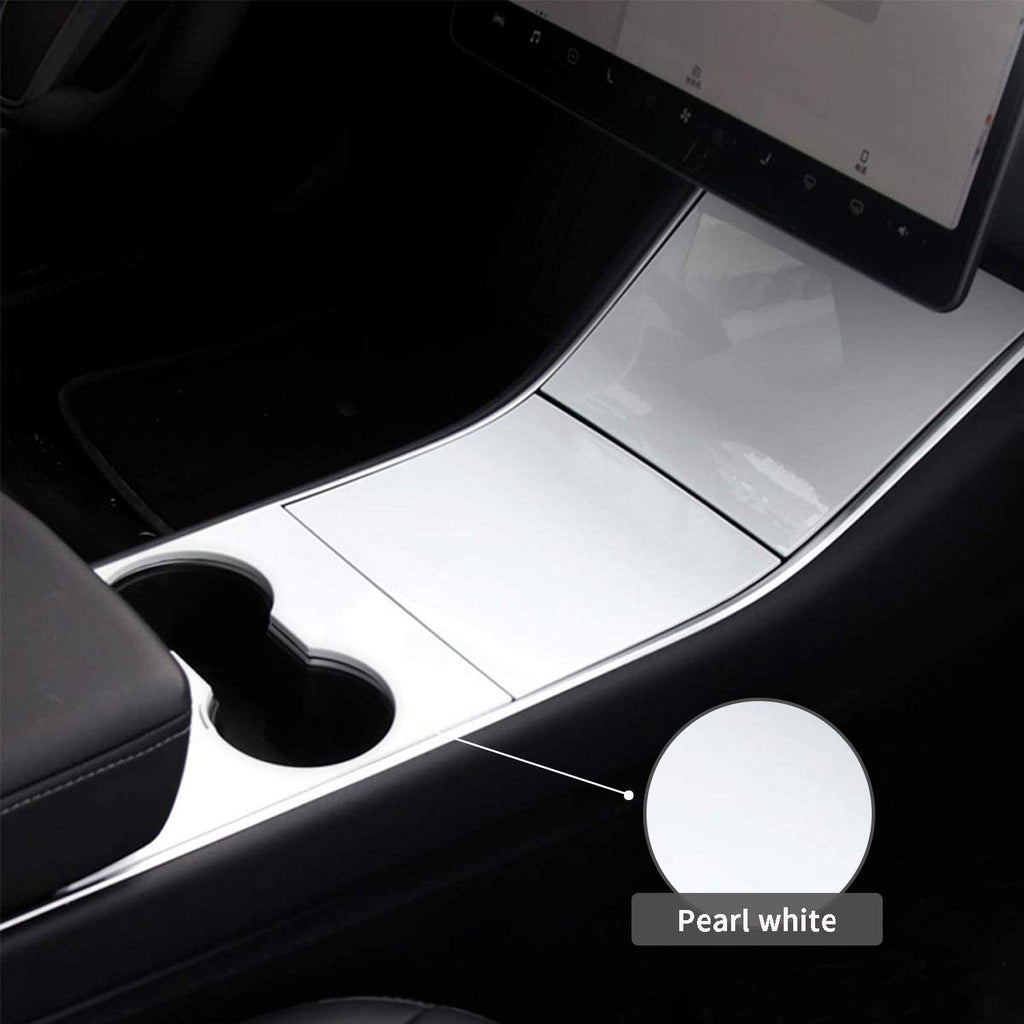 Tesla Model 3, Y Pearl White ABS Center Console Cover Kit, 2017-2020