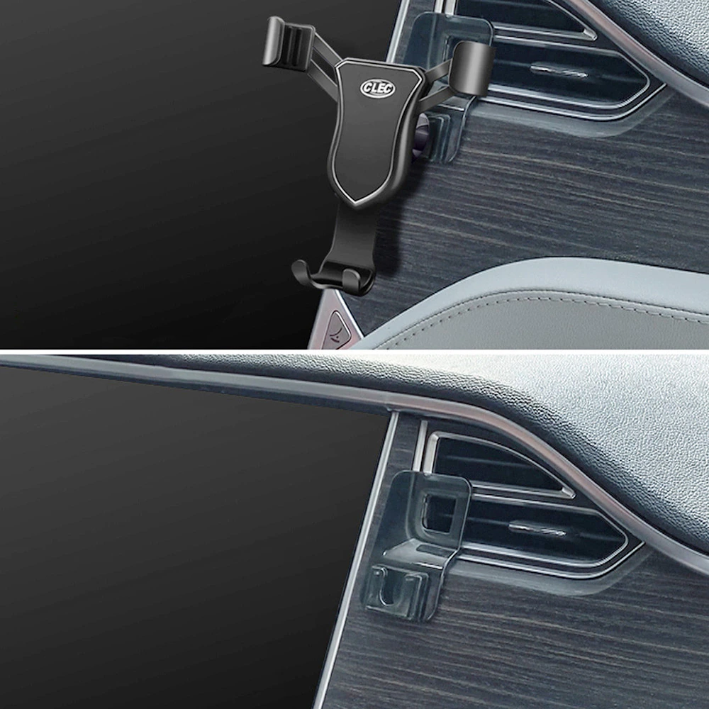 Tesla Model S, X Mobile Cell Phone Holder, Dash Vent, Custom Fit, Black