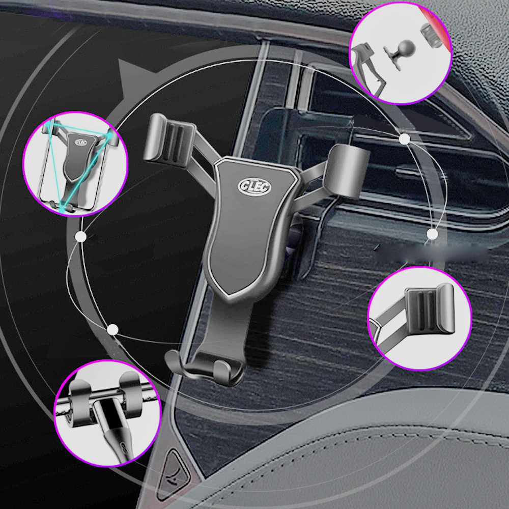 Tesla Model S, X Mobile Cell Phone Holder, Dash Vent, Custom Fit, Black