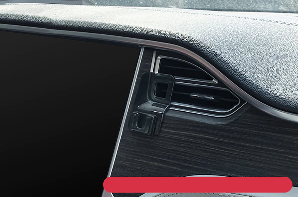 Tesla Model S, X Mobile Cell Phone Holder, Dash Vent, Custom Fit, Black