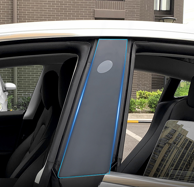 Tesla Model 3 Outer Center B Pillar Protector Films, Clear TPU, Scratch-Proof, 2017-2022