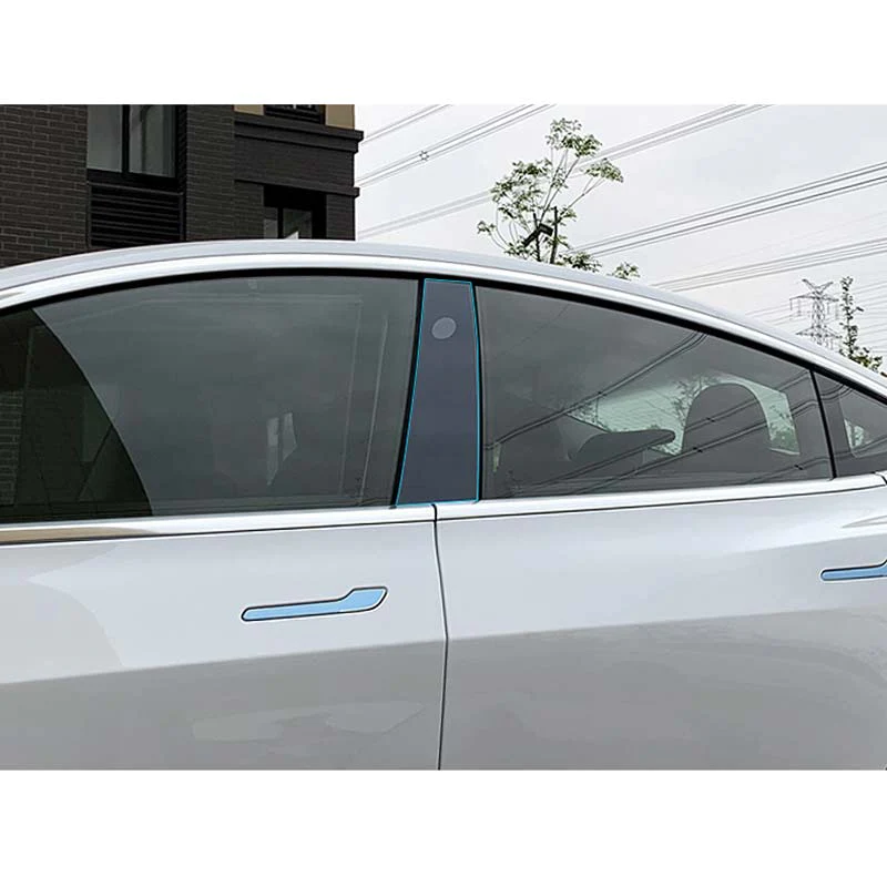 Tesla Model 3 Outer Center B Pillar Protector Films, Clear TPU, Scratch-Proof, 2017-2023
