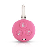 Smart Car Fortwo 3 Button Key Silicone Protector Case Holder, Pink