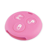 Smart Car Fortwo 3 Button Key Silicone Protector Case Holder, Pink