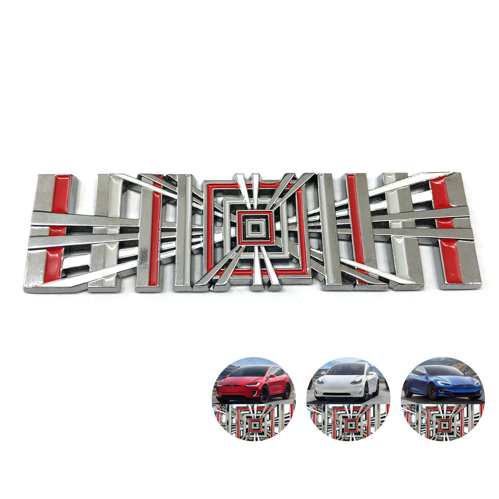 Tesla Model S, 3, X, Y Plaid Badge Car 3D Logo, Metal, Spaceballs Tribute Emblem