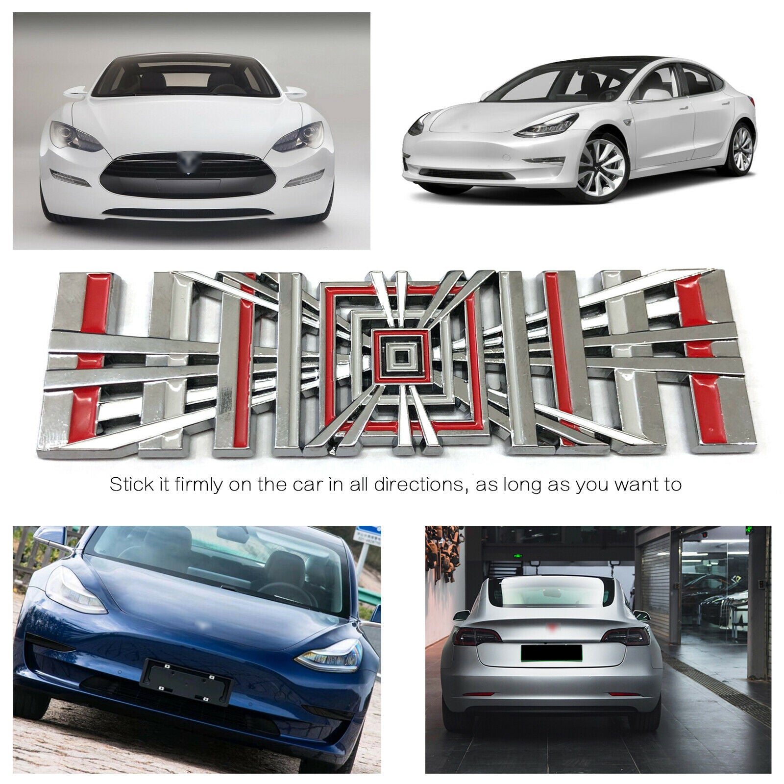 Tesla Model S, 3, X, Y Plaid Badge Car 3D Logo, Metal Emblem