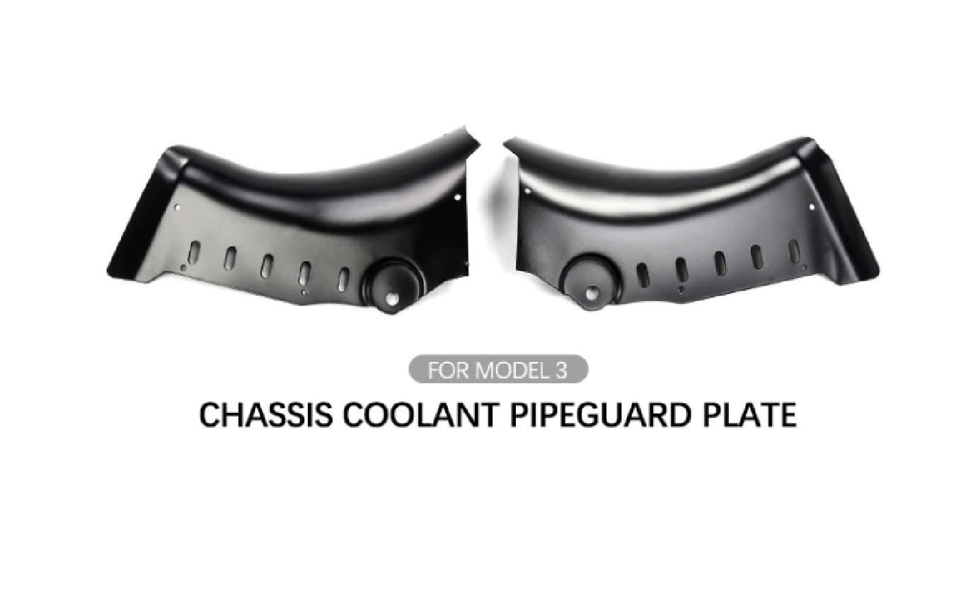 Tesla Model 3 Battery Cooling Line Protection Guards, Steel, Pair, 2017-2023